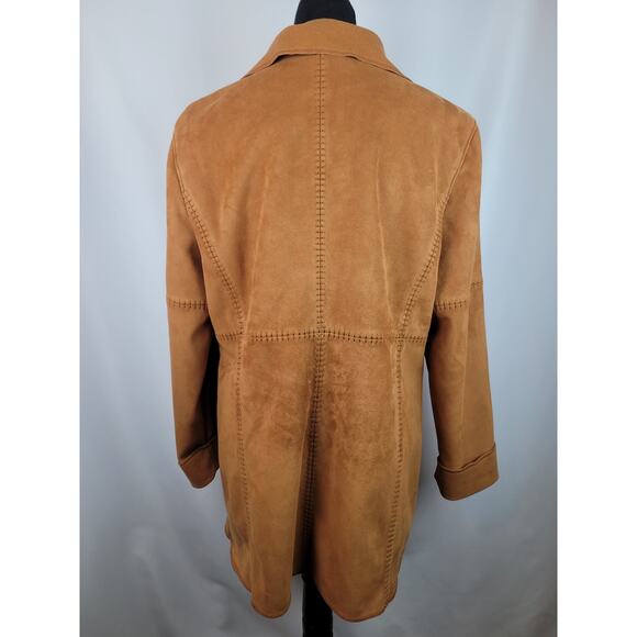 Vintage Weatherproof Womens Faux Suede Chestnut Camel Jacket Size L - Picture 5 of 10